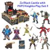 Castles & Knights The Toy Factory | Ze Black Castle & Papo Knights Play Set