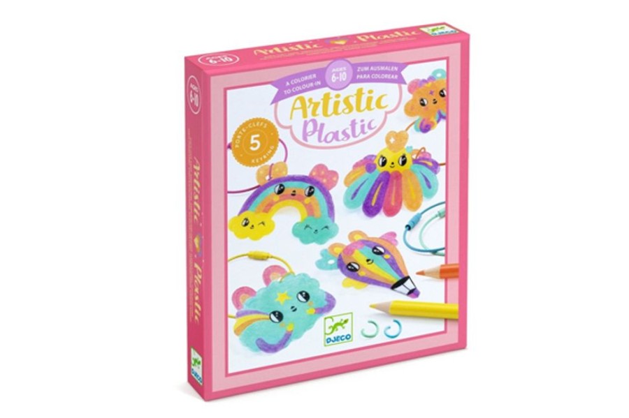 Creative Play The Toy Factory | Artistic Plastic "Color-In" Kit - Kawaii Keyrings