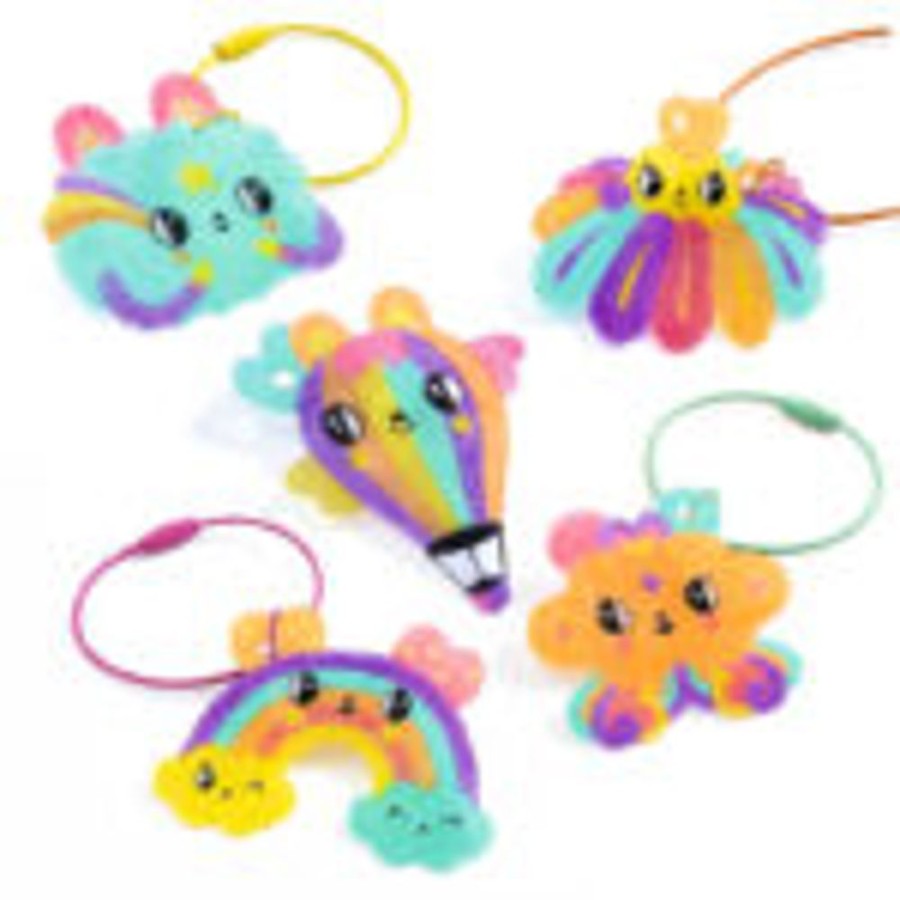 Creative Play The Toy Factory | Artistic Plastic "Color-In" Kit - Kawaii Keyrings