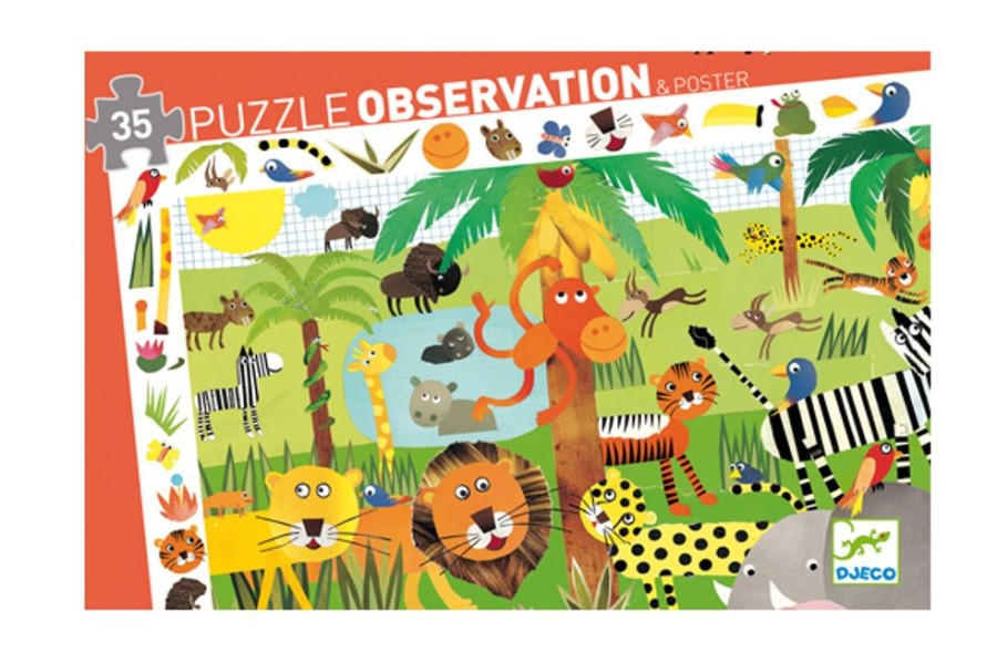 Pretend Play The Toy Factory | Jungle Observation Puzzle - 35 Pieces