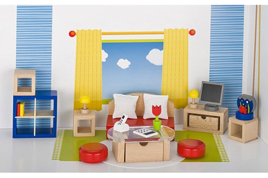 Dollhouses The Toy Factory | Deluxe Living Room By Goki Toys